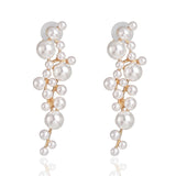 New Boho White Imitation Pearl Round Circle Hoop Earrings Women Gold Color Big Earings Korean Jewelry Brincos Statement Earrings daiiibabyyy