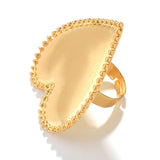AENSOA Bohemian Heart Gold Clor Rings For Women BOHO Love Heart Round Enamel Ring  Female Finger Statement Fashion Jewelry daiiibabyyy