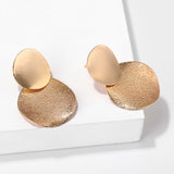 Simple fashion gold color Silver plated geometric big round Clip earrings for women fashion big hollow Ear clip jewelry daiiibabyyy