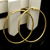 CHIMDOU Gold color Stainless Steel Earrings  Women Small or Big Hoop Earrings Party Rock Gift, Two colors daiiibabyyy