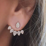 New Crystal Flower Drop Earrings for Women Fashion Jewelry Gold colour Rhinestones Earrings Gift for Party Best Friend daiiibabyyy