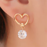 New Crystal Flower Drop Earrings for Women Fashion Jewelry Gold colour Rhinestones Earrings Gift for Party Best Friend daiiibabyyy
