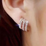 New Crystal Flower Drop Earrings for Women Fashion Jewelry Gold colour Rhinestones Earrings Gift for Party Best Friend daiiibabyyy