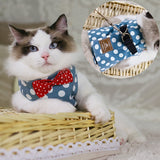 S/M/L Pet Chest Strap Cat Dog Harness Leash Fashion Kitten Puppy Vest Harness Leads Pet Clothes with Bowknot For Small Dogs Cat daiiibabyyy