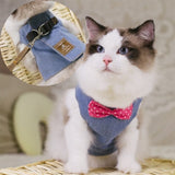 S/M/L Pet Chest Strap Cat Dog Harness Leash Fashion Kitten Puppy Vest Harness Leads Pet Clothes with Bowknot For Small Dogs Cat daiiibabyyy