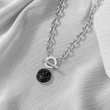 KMVEXO Minimalist Casual Neck Chain Necklaces for Women Round Marble Pendants Hiphop Female Fashion Jewelry Necklace Naszyjnik daiiibabyyy