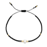 ZMZY Thin Natural Pearl Bracelet Miyuki Beads Handmade Black Glass Stone Bracelets For Women Boho Adjustable Rope Lady Jewelry daiiibabyyy