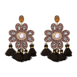 FASHIONSNOOPS Boho Statement Jewelry Long Tassel Big Earring Dangle Drop Crystal Earring For Women Oorbellen daiiibabyyy