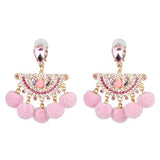 FASHIONSNOOPS Boho Statement Jewelry Long Tassel Big Earring Dangle Drop Crystal Earring For Women Oorbellen daiiibabyyy