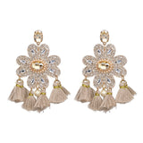 FASHIONSNOOPS Boho Statement Jewelry Long Tassel Big Earring Dangle Drop Crystal Earring For Women Oorbellen daiiibabyyy