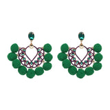 FASHIONSNOOPS Boho Statement Jewelry Long Tassel Big Earring Dangle Drop Crystal Earring For Women Oorbellen daiiibabyyy