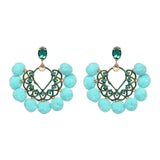 FASHIONSNOOPS Boho Statement Jewelry Long Tassel Big Earring Dangle Drop Crystal Earring For Women Oorbellen daiiibabyyy