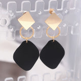 New Fashion Statement Earrings Green White Red Geometric Drop Earrings for Women Punk Metal Earring Trendy Jewelry Elegant daiiibabyyy