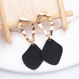New Fashion Statement Earrings Green White Red Geometric Drop Earrings for Women Punk Metal Earring Trendy Jewelry Elegant daiiibabyyy