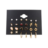 FNIO Women's Earrings Set Pearl Earrings For Women Bohemian Fashion Jewelry  Geometric Crystal Heart Stud Earrings daiiibabyyy