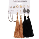 FNIO Women's Earrings Set Pearl Earrings For Women Bohemian Fashion Jewelry  Geometric Crystal Heart Stud Earrings daiiibabyyy