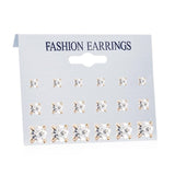 FNIO Women's Earrings Set Pearl Earrings For Women Bohemian Fashion Jewelry  Geometric Crystal Heart Stud Earrings daiiibabyyy