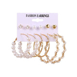 FNIO Women's Earrings Set Pearl Earrings For Women Bohemian Fashion Jewelry  Geometric Crystal Heart Stud Earrings daiiibabyyy