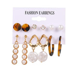 FNIO Women's Earrings Set Pearl Earrings For Women Bohemian Fashion Jewelry  Geometric Crystal Heart Stud Earrings daiiibabyyy