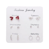 FNIO Women's Earrings Set Pearl Earrings For Women Bohemian Fashion Jewelry  Geometric Crystal Heart Stud Earrings daiiibabyyy