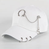 Dad Hat BTS Creative Piercing Ring Baseball Cap Punk Hip Hop Caps Cotton Adult Casual Solid Adjustable Unisex Caps Snapback daiiibabyyy