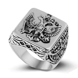 FDLK  Fashion Men's Signet Ring Russian Empire Double Eagle Rings For Male Punk Gold Color Arms Of The Russian Big Ring daiiibabyyy
