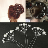 Women U-shaped Pin Metal Barrette Clip Hairpins Simulated Pearl Bridal Tiara Hair Accessories Wedding Hairstyle Design Tools daiiibabyyy