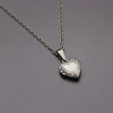 1pc Tiny Heart Photo Frame Pendant Necklace Love Heart Charms Floating Locket Necklaces Women Men Fashion Memorial Jewelry daiiibabyyy