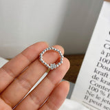 AOMU  Fashion Crystal Beaded Rings Cute Minimalist Coloful Beads Geometric Stacked Fine Rings for Women Party Gift Jewelry daiiibabyyy