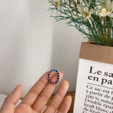 AOMU  Fashion Crystal Beaded Rings Cute Minimalist Coloful Beads Geometric Stacked Fine Rings for Women Party Gift Jewelry daiiibabyyy