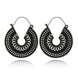 Tocona Vintage Antique Gold Black Silver Color Flower Metal Hoop Earrings Punk Alloy Earring Brincos for Women Jewelry 5673 daiiibabyyy