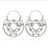 Tocona Vintage Antique Gold Black Silver Color Flower Metal Hoop Earrings Punk Alloy Earring Brincos for Women Jewelry 5673 daiiibabyyy