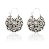 Tocona Vintage Antique Gold Black Silver Color Flower Metal Hoop Earrings Punk Alloy Earring Brincos for Women Jewelry 5673 daiiibabyyy
