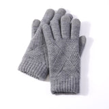 Female Winter Warm Knitted Full Finger Gloves Men Solid Woolen Touch Screen Mittens Women Thick Warm Cycling Driving Gloves H46 daiiibabyyy
