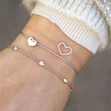 New Bohemian Black Rope Chain Bracelet Set For Women aircraft Shell Moon Heart crystal Charm Bangle Boho Jewelry daiiibabyyy