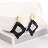 WYBU Summer Style Golden Drop Earrings For Women Geomatric Black Long Hanging Earring Triangle Bts Jewelry Earing bijouterie daiiibabyyy