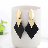 WYBU Summer Style Golden Drop Earrings For Women Geomatric Black Long Hanging Earring Triangle Bts Jewelry Earing bijouterie daiiibabyyy