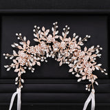 Silve rColor Bridal Flower Headband Prom Tiara Wedding Hair Accessories Bride Handmade Hair ornaments Female Crystal Headdress daiiibabyyy