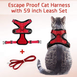 Cat Harness and Leash Set for Walking Small Dog Harness With Reflective Strips Nylon Mesh Pet Clothes For Puppy Kitten Collars daiiibabyyy