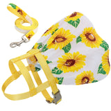 Nylon Puppy Dog Harness With Leash Pretty Flower Print Dogs Dress Clothes Special Pet Cat Harness Dresses For Cats Small Dogs daiiibabyyy