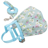 Nylon Puppy Dog Harness With Leash Pretty Flower Print Dogs Dress Clothes Special Pet Cat Harness Dresses For Cats Small Dogs daiiibabyyy