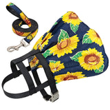 Nylon Puppy Dog Harness With Leash Pretty Flower Print Dogs Dress Clothes Special Pet Cat Harness Dresses For Cats Small Dogs daiiibabyyy
