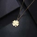 DOTIFI Stainless Steel Necklace For Women Man Lover's Clover Gold And Silver Color Pendant Necklace Engagement Jewelry daiiibabyyy