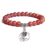 Handmade Natural Stone Lotus Ohm Buddha Beads Bracelet Pink Zebra Stone Lotus Charm Bracelet for Women Men Yoga  Jewelry Gifts daiiibabyyy