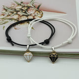 New Fashion Couple Bracelet Stitching Heart Bracelets Women Cute Cat Pendant Romantic Valentine's Day present for Lovers daiiibabyyy
