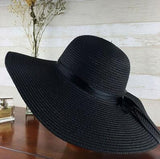 simple Foldable Wide Brim Floppy Girls Straw Hat Sun Hat Beach Women Summer Hat UV Protect Travel Cap Lady Cap Female daiiibabyyy