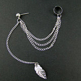 1pcs Earrings Jewelry Fashion Personality Metal Ear Clip Leaf Tassel Earrings For Women Gift Pendientes Ear Cuff Caught In Cuffs daiiibabyyy