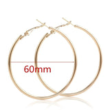40mm 60mm 70mm 80mm Exaggerate Big Smooth Circle Hoop Earrings Brincos Simple Party Round Loop Earrings for Women Jewelry daiiibabyyy
