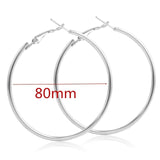 40mm 60mm 70mm 80mm Exaggerate Big Smooth Circle Hoop Earrings Brincos Simple Party Round Loop Earrings for Women Jewelry daiiibabyyy