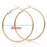 40mm 60mm 70mm 80mm Exaggerate Big Smooth Circle Hoop Earrings Brincos Simple Party Round Loop Earrings for Women Jewelry daiiibabyyy